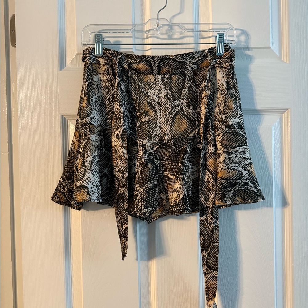Zara Size Small Snake Print Mini Skirt Skort